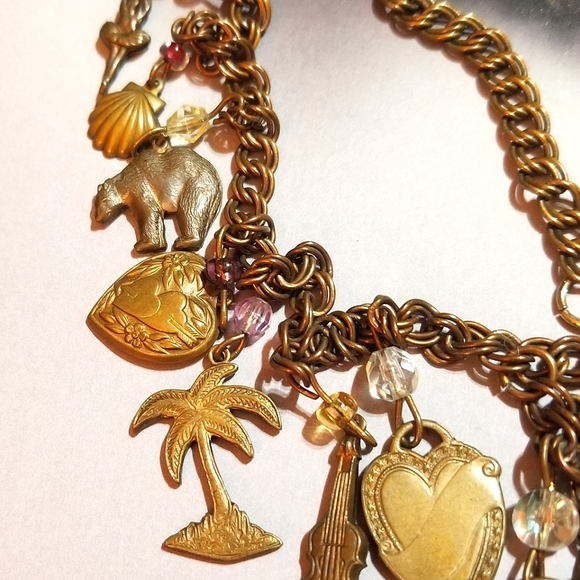 AMAZING Vintage Victorian  Revival Charm Necklace - Picture 2 of 7